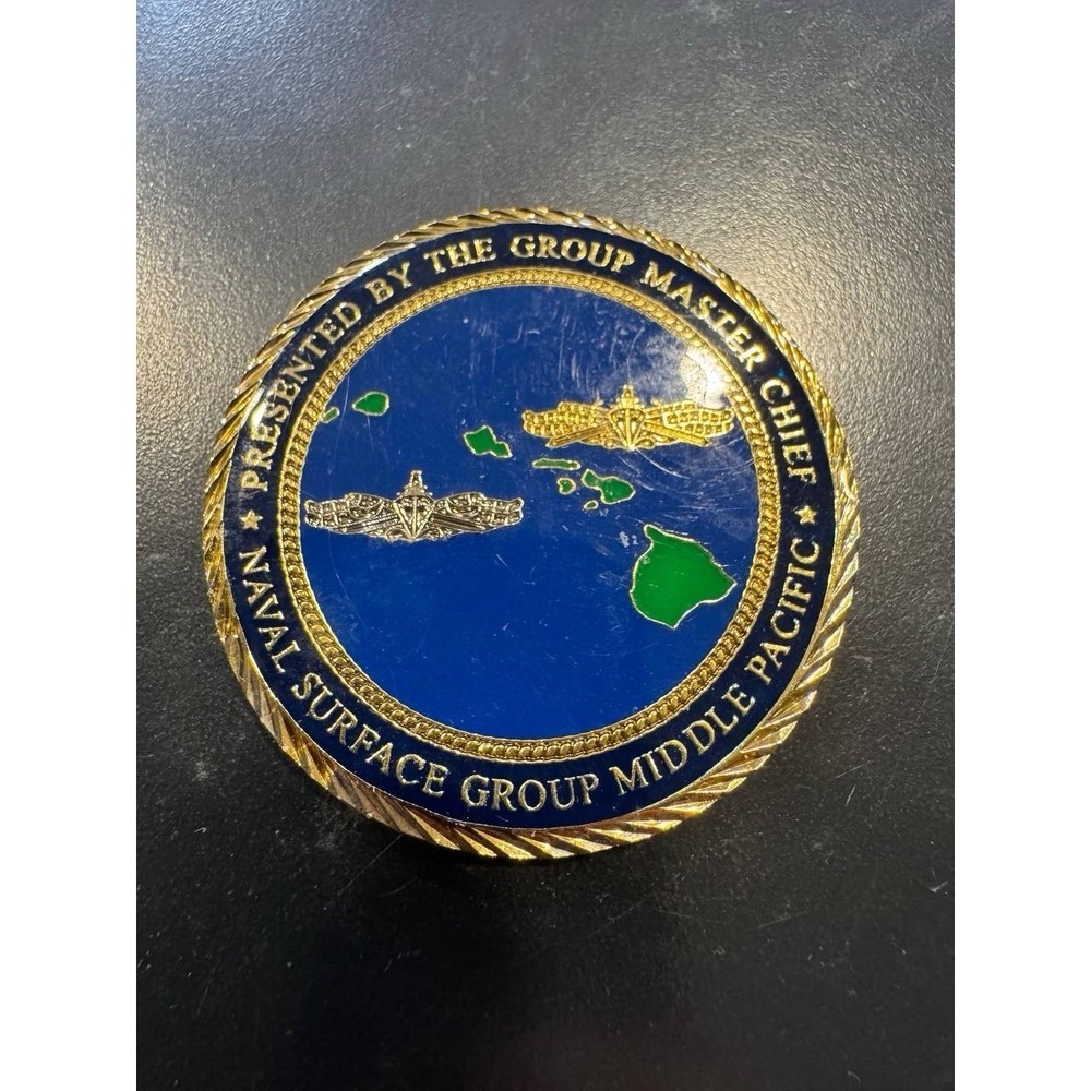 Naval Surface Group Middle Pacific Challenge Coin Hawaii Master Chief